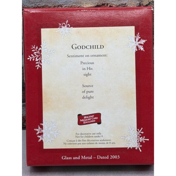 Hallmark Keepsake Ornament Godchild 2003 Star Design Glass & Metal - Picture 2 of 6